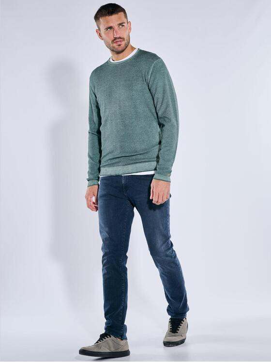 emilio adani Herren Pullover aus Merinowolle Mittelblau 39547