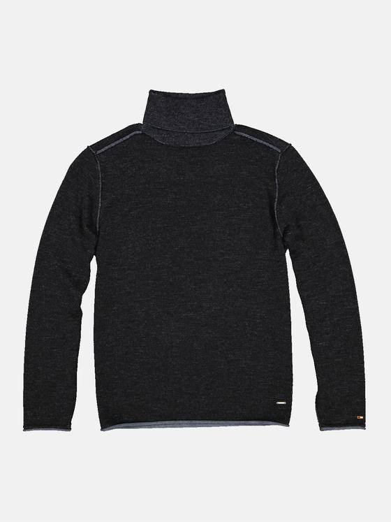 emilio adani Herren Pullover aus Merinowolle Schwarz 34046