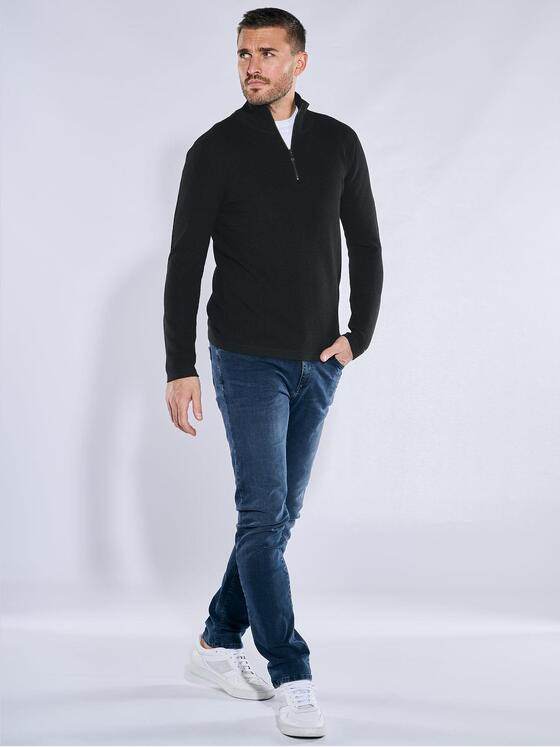emilio adani Herren Pullover aus Merinowolle Schwarz 38251