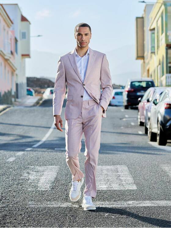 emilio adani Herren Anzug-Hose slim fit Violett 38867