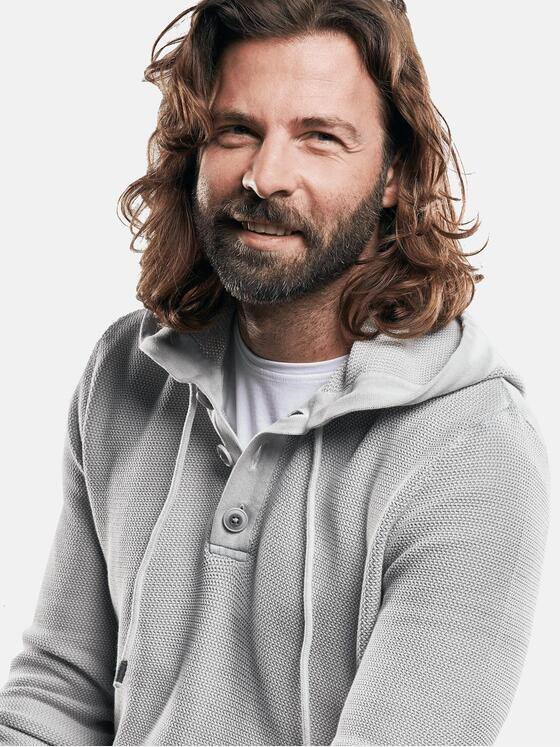 emilio adani Herren softer Strick-Hoodie Hellgrau 29280