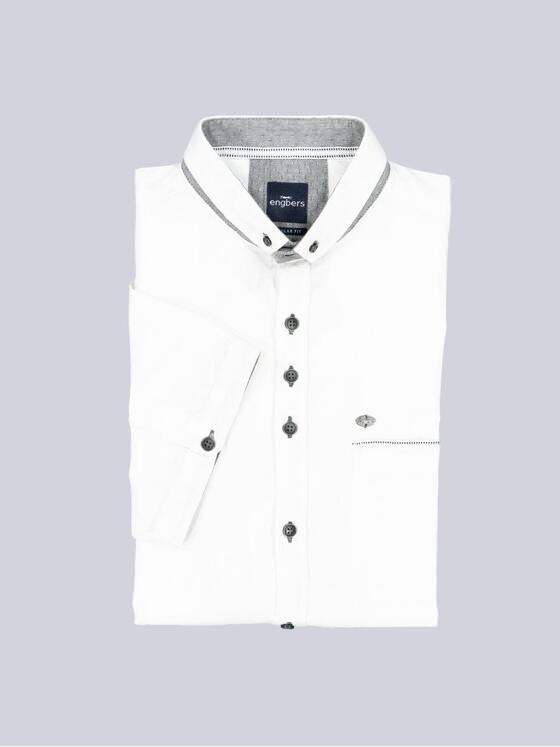 engbers Herren Kurzarm-Hemd mit Leinenanteil Reinweiss 38375