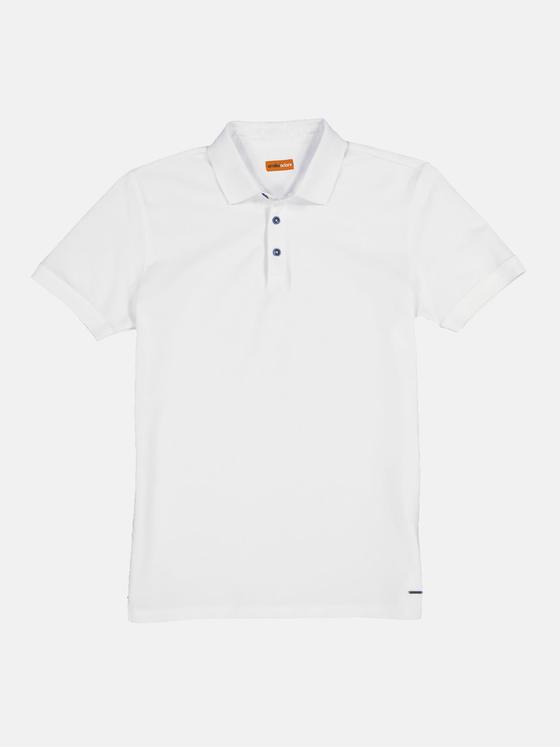 emilio adani Herren Polo-Shirt uni Weiß 34544