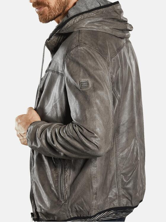 engbers Herren Lederjacke mit abnehmbarer Kapuze Braun 34495