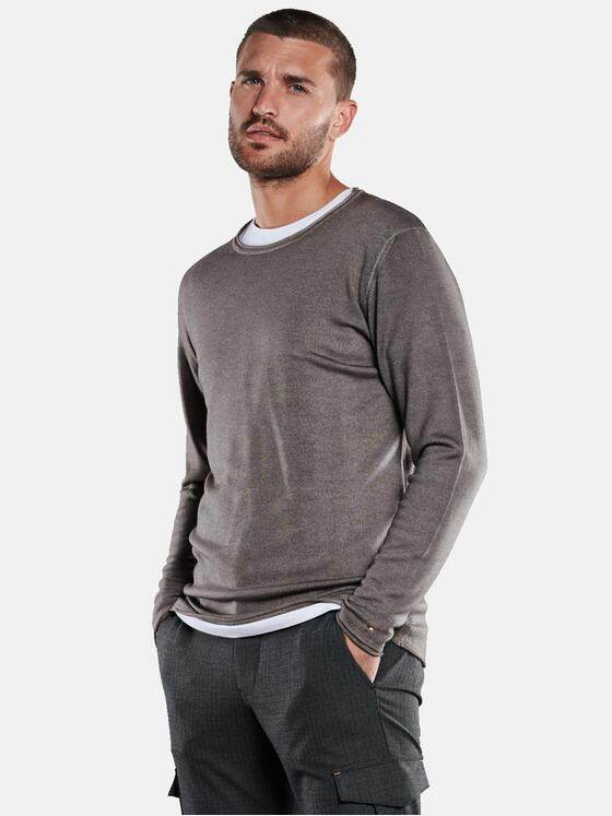 emilio adani Herren Pullover aus feiner Merino-Wolle Braun 33354