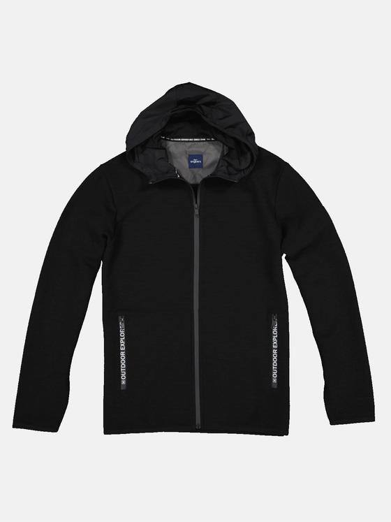 engbers Herren Sweatjacke strukturiert Schwarz 32874