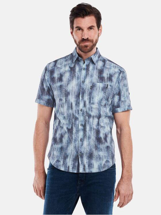 engbers Herren Kurzarm-Hemd regular Blau 35168