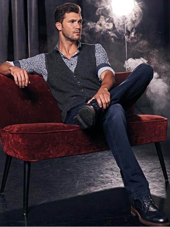 engbers Herren Strickweste Saphirblau 31003