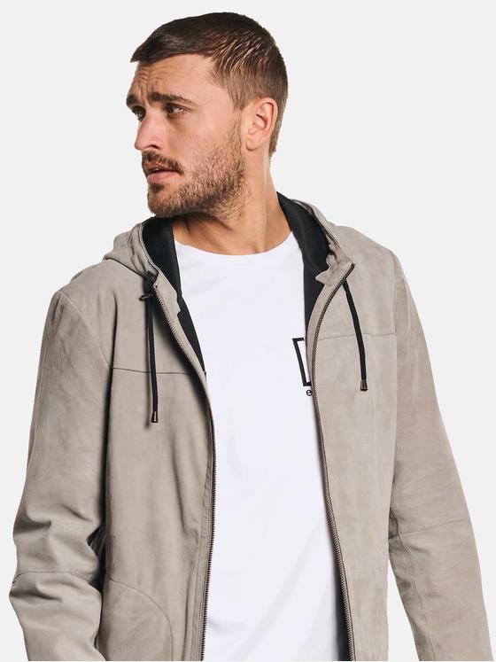 emilio adani Herren Lederjacke Nubukleder Beige 32571