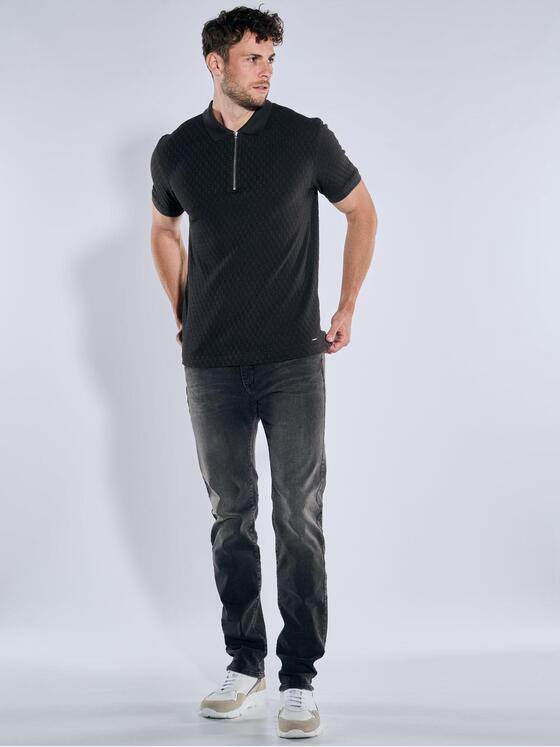 emilio adani Herren Polo-Shirt uni Schwarz 39214