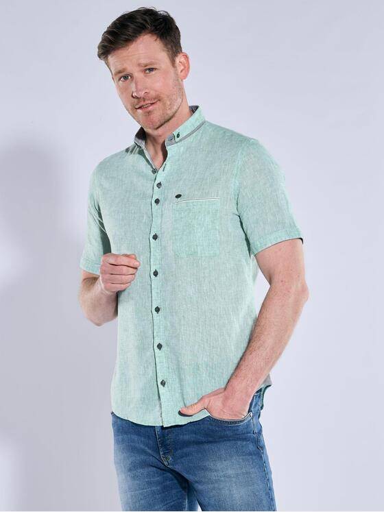 engbers Herren Kurzarm-Hemd mit Leinenanteil Dunkelgruen 38378