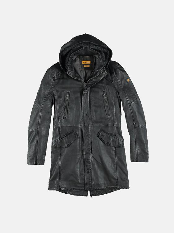emilio adani Herren Lederjacke Schwarz 31874