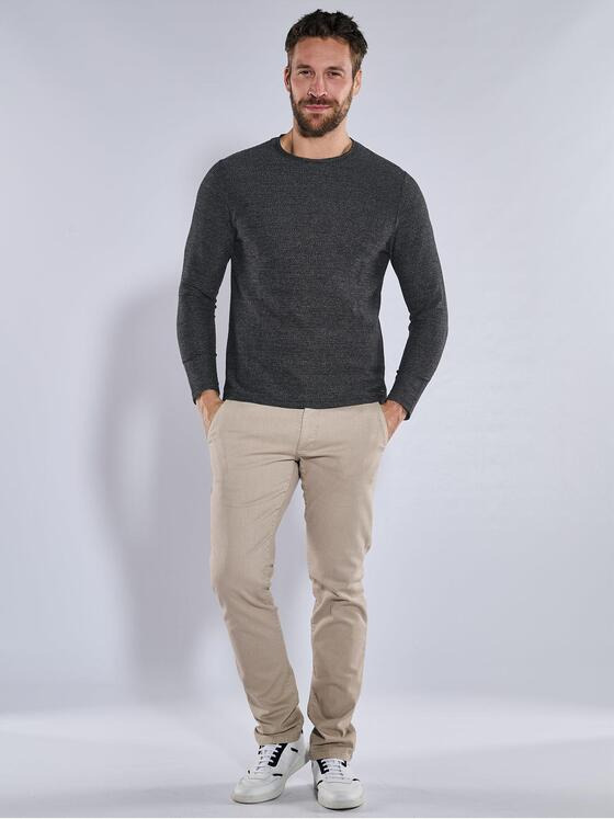emilio adani Herren Langarm-Shirt regular Schwarz 36811