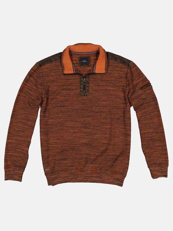 engbers Herren Sweatshirt gemustert Dunkelorange 32298