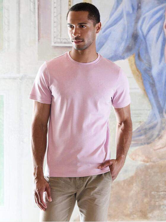 emilio adani Herren T-Shirt uni Rosa 39167