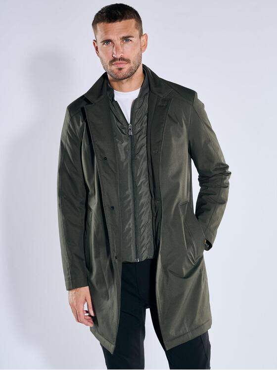 emilio adani Herren Mantel mit heraustrennbarem Inlet Grün 39143