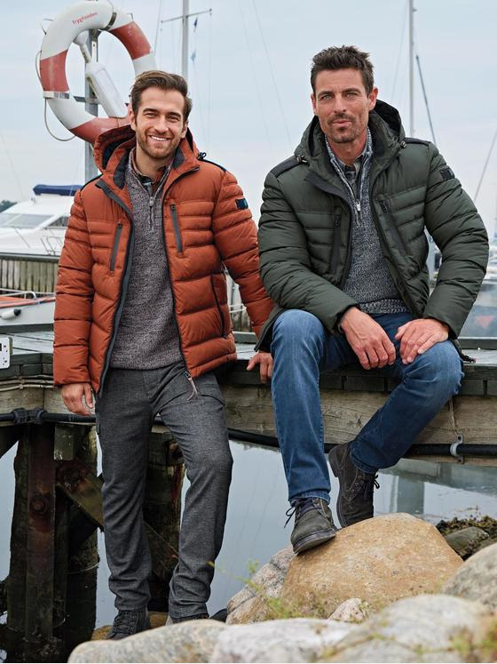 engbers Herren Steppjacke abnehmbarer Kapuze Orange 33556
