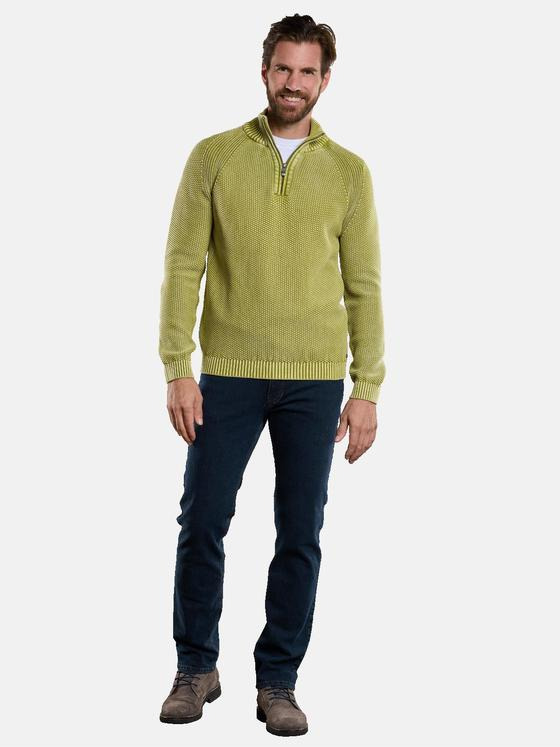 engbers Herren Pullover mit Troyerkragen Grün 34139