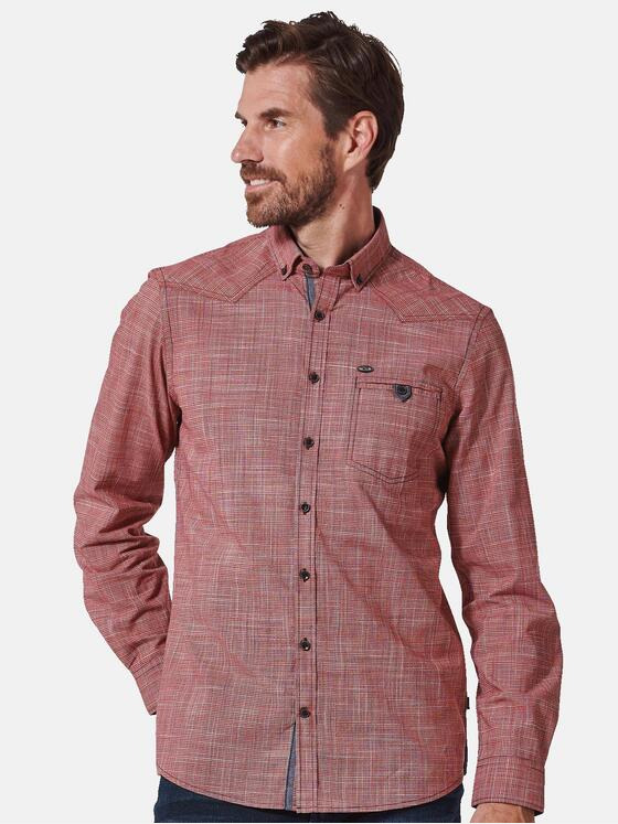 engbers Herren Langarm-Hemd uni Rot 35219