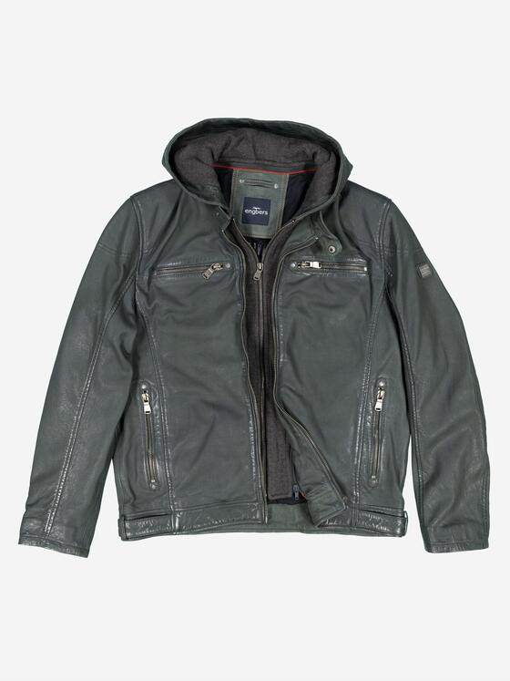engbers Herren Lederjacke regular Dunkelgruen 37420