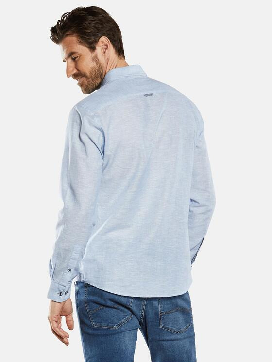 engbers Herren Langarm-Hemd uni Blau 34469