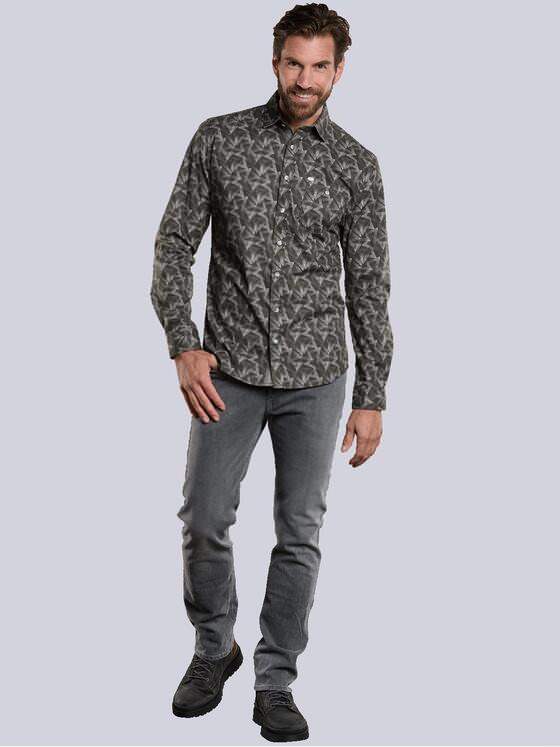 engbers Herren Langarm-Hemd gemustert Oliv 34193