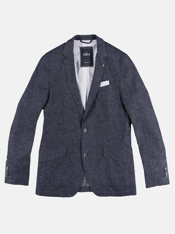 engbers Herren Sportives Sakko aus Baumwoll-Leinenmix Blau 29604