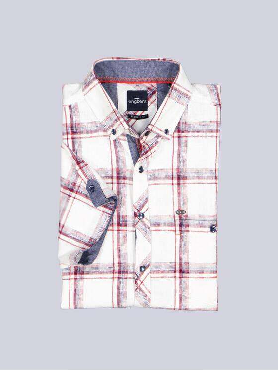 engbers Herren Kurzarm-Hemd kariert Rot 38899