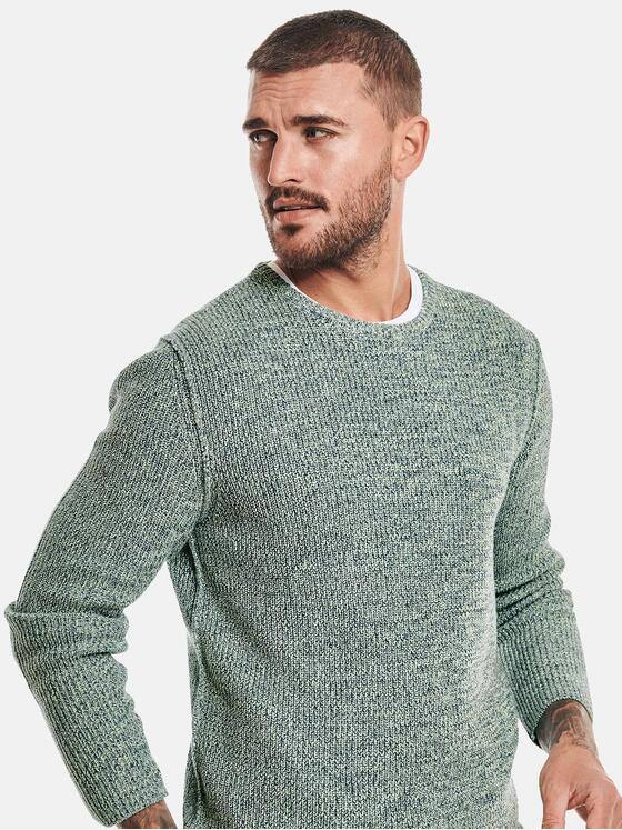 emilio adani Herren Rundhals Pullover Grün 32456