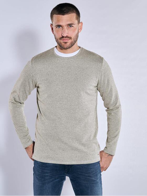 emilio adani Herren Langarm-Shirt slim fit Beige 37250