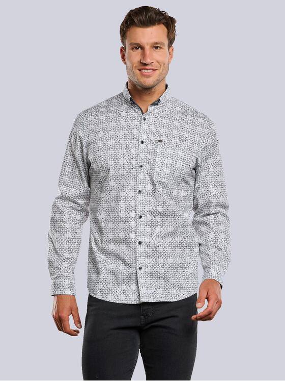 engbers Herren Langarm-Hemd gemustert Anthrazit 33806