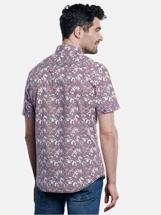 engbers Herren Kurzarm-Hemd gemustert Rot 31719