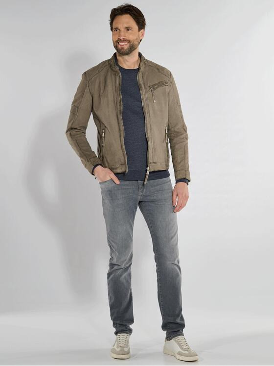 engbers Herren Lederjacke regular Grau 36181