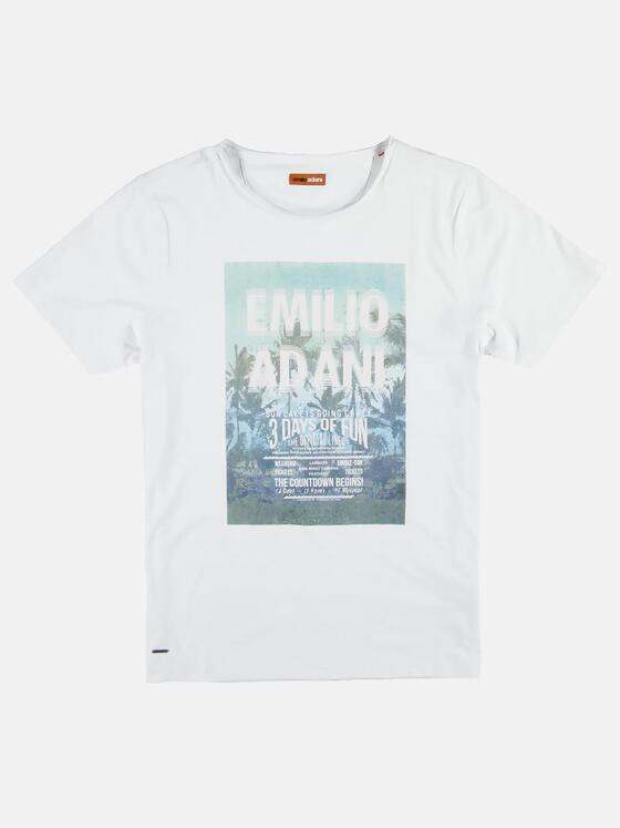 emilio adani Herren Rundhals T-Shirt Weiß 25705