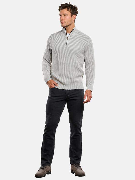 engbers Herren Pullover mit Troyerkragen Grau 33816