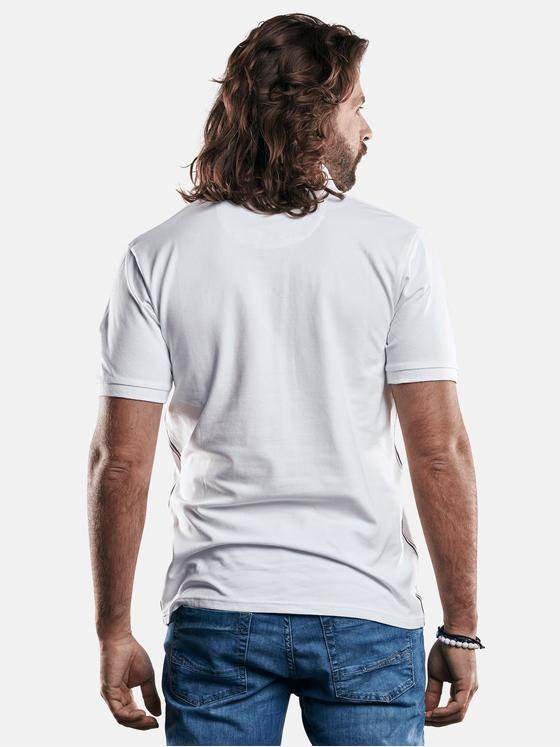 emilio adani Herren sportives Poloshirt mit Galonstreifen Weiß 29247