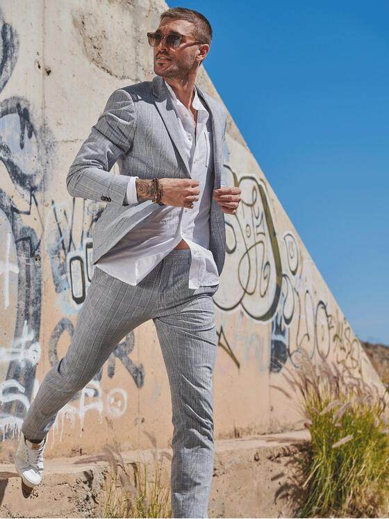 emilio adani Herren Anzug-Sakko slim fit Blau 34599