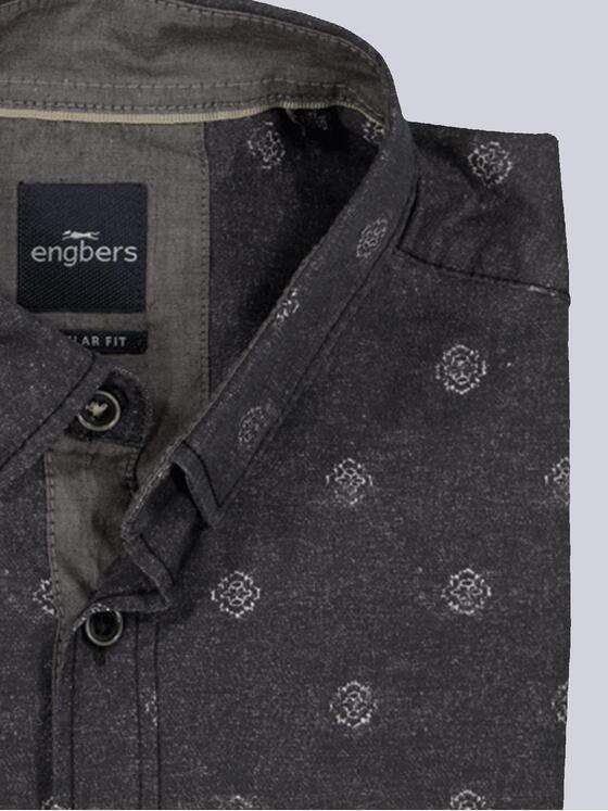 engbers Herren Langarm-Hemd gemustert Grau 35601