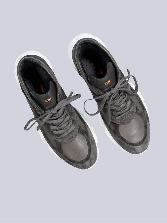 emilio adani Herren Sneaker aus Materialmix Grau 35454