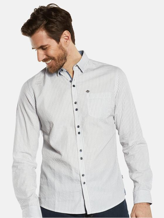 engbers Herren Langarm-Hemd gestreift Blau 34304