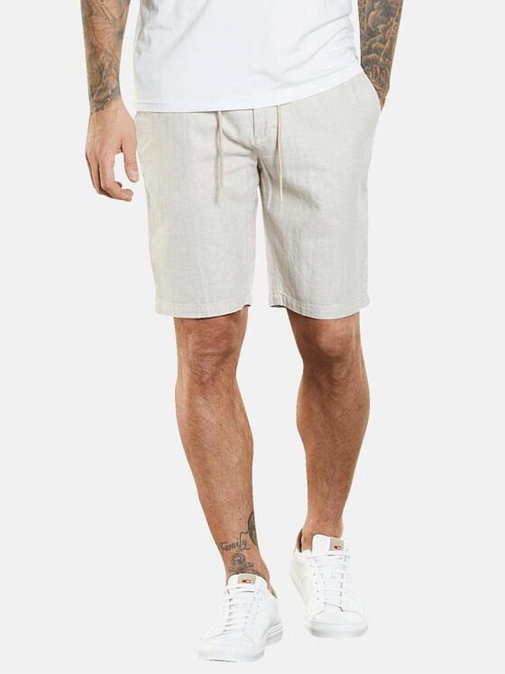 emilio adani Herren Chino-Bermuda mit Leinenanteil Beige 34665