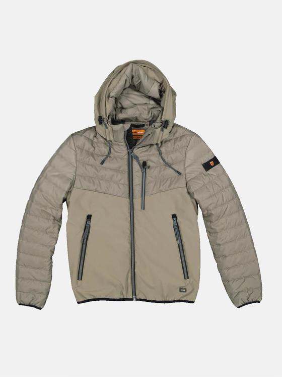 emilio adani Herren Steppjacke mit Materialmix Beige 33297
