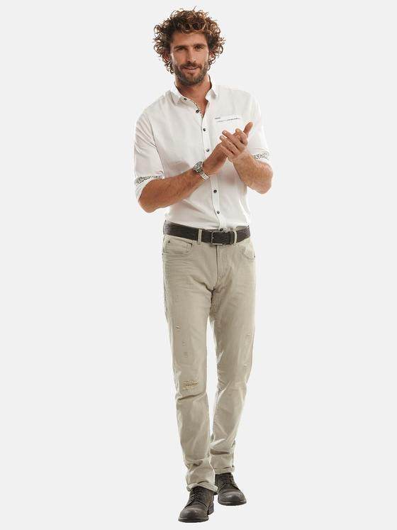 emilio adani Herren Hemd uni Weiß 30951