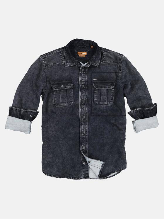 emilio adani Herren Hemd uni Grau 31774