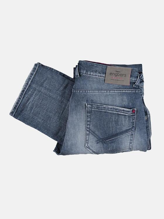 engbers Herren Jeans mit Destroy-Effekten Taubenblau 29179
