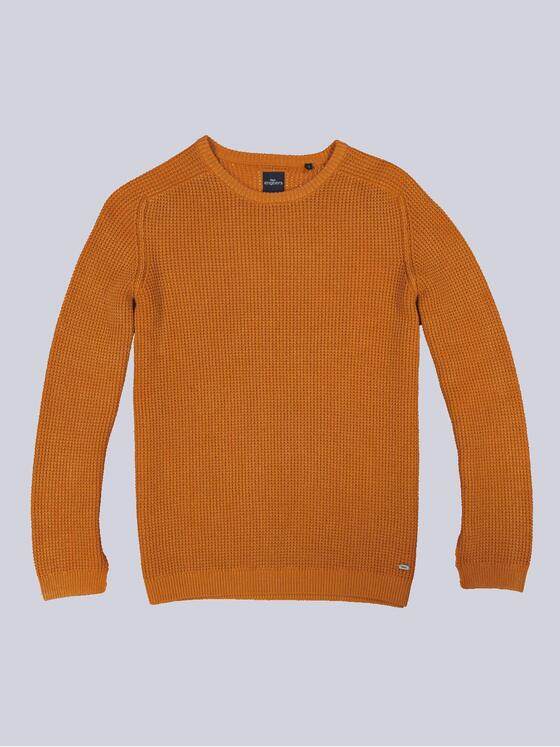 engbers Herren Pullover strukturiert Dunkelorange 33712