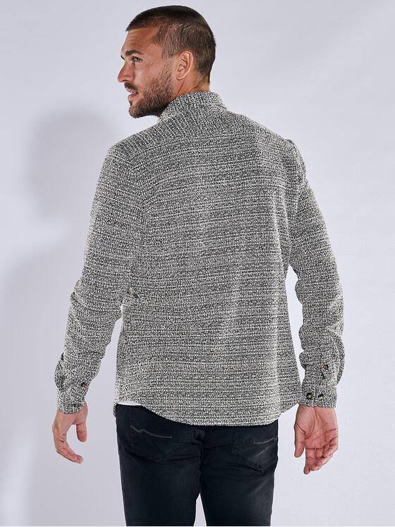 emilio adani Herren Overshirt in Bouclé Warenqualität Braun 38006