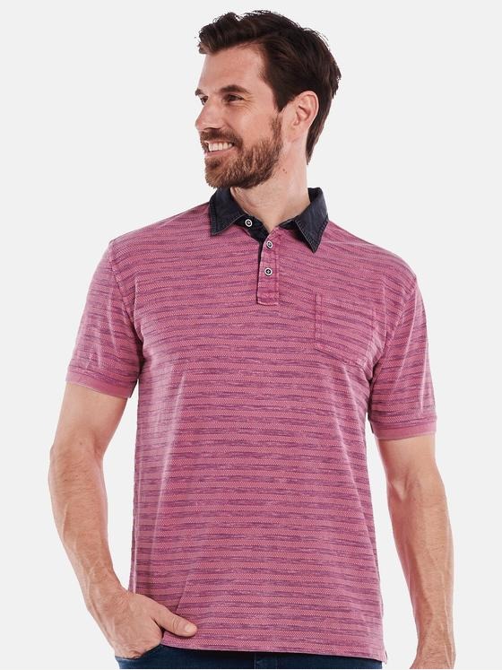 engbers Herren Polo-Shirt gestreift Pink 34922