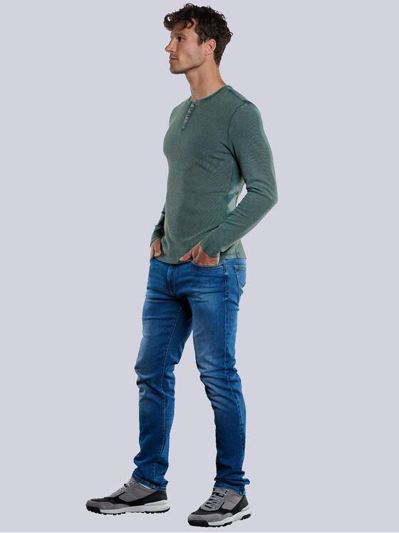 engbers Herren Henley-Shirt strukturiert Petrolblau 33436