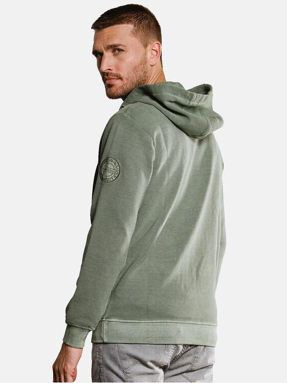 emilio adani Herren Sweatjacke mit Ottomanstruktur Grün 33450